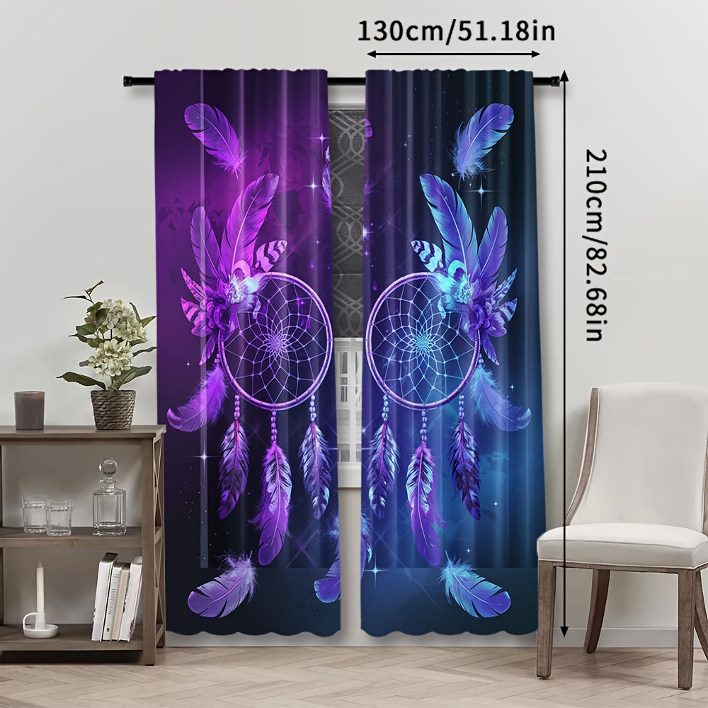 Purple Dreamcatcher Curtains F - Interior Design Of Cafe 评论和价格