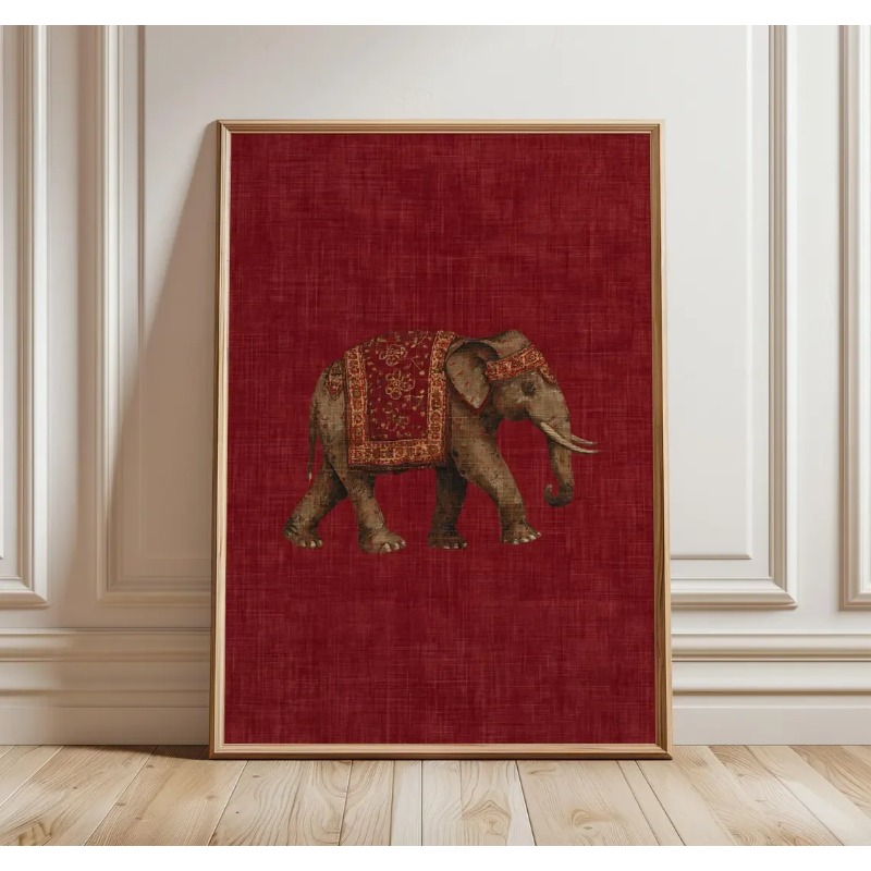 Indian Elephant Pattern Print, - Interior Design Usa 评论和价格
