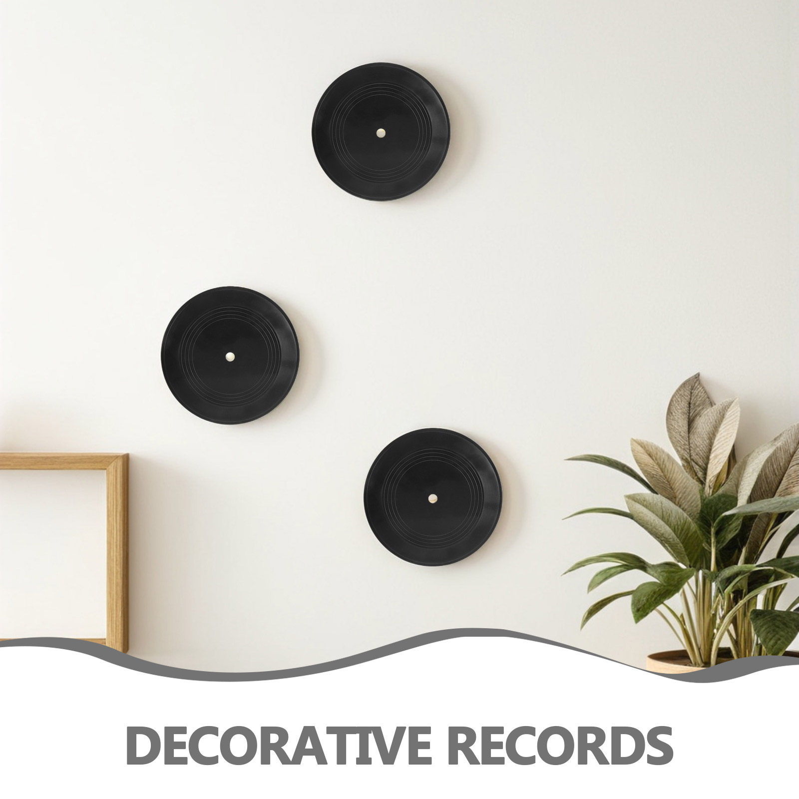 3Pcs Vintage Vinyl Records Wal - Interior Design Of Cafe 评论和价格